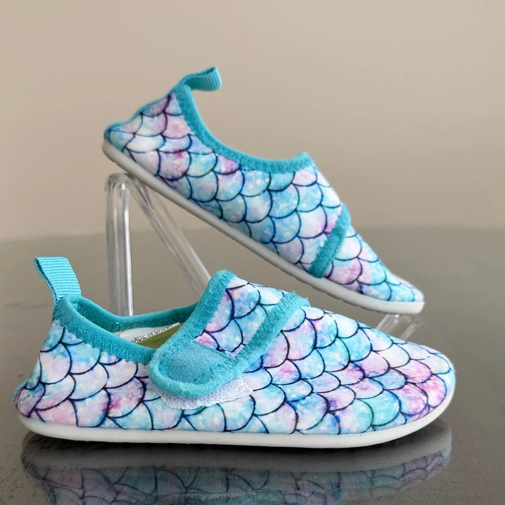 Kids Aqua Mermaid‎ Scale Water Shoes - Teal/Pink. Size 9/10 Toddler.